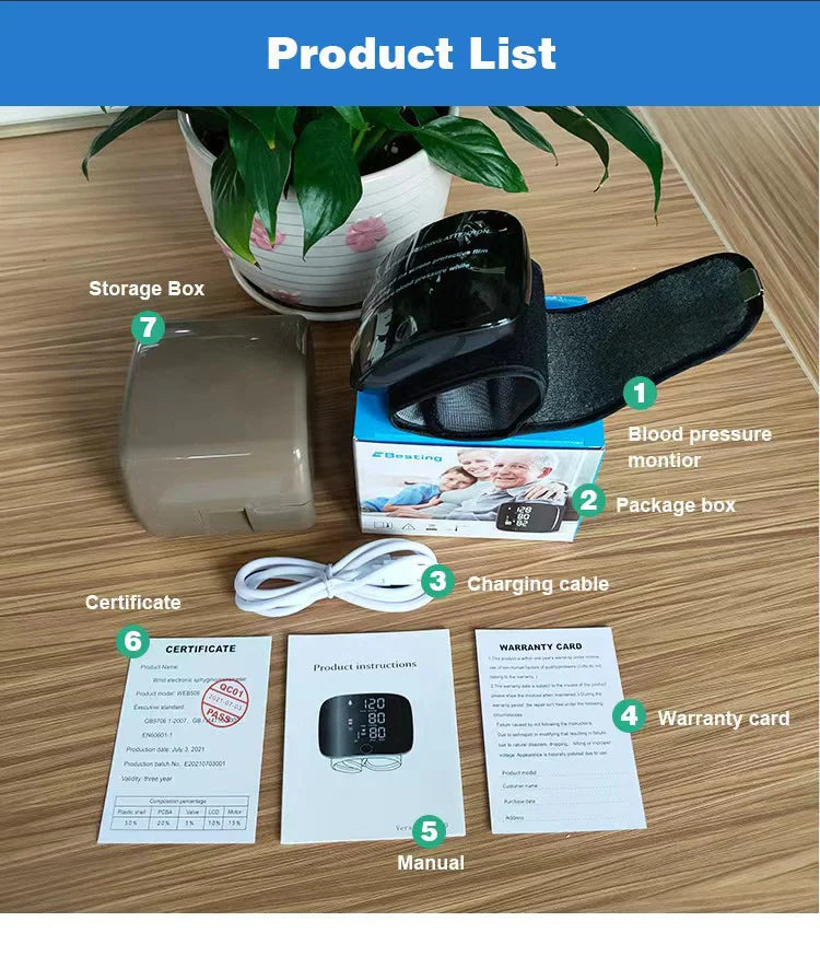 PulseGuard – Automatic Wrist BP Monitor with Voice & Display