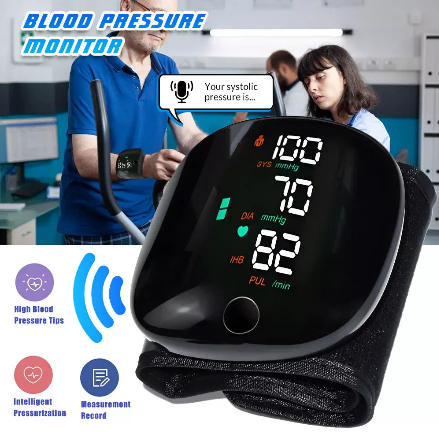 PulseGuard – Automatic Wrist BP Monitor with Voice & Display