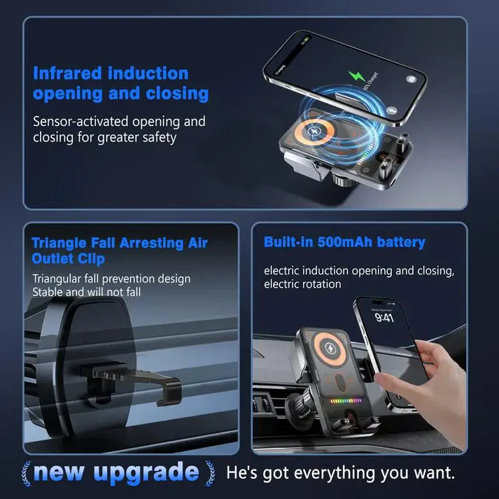 QuickGrip – Pro Wireless Fast Charging Car Holder
