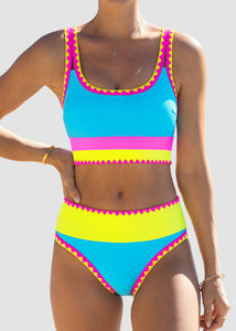 AquaVibe – Color Contrast 3-Piece Bikini Set