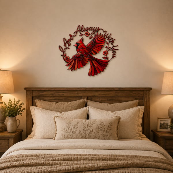 EternalCardinal – Memorial Metal Wall Art Keepsake
