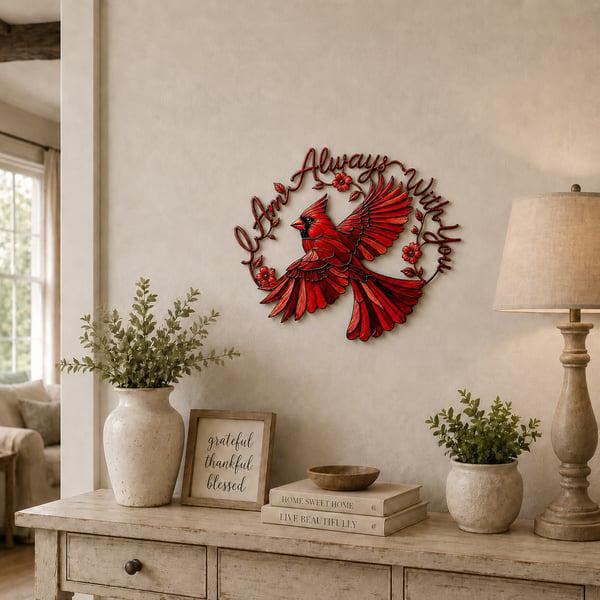 EternalCardinal – Memorial Metal Wall Art Keepsake
