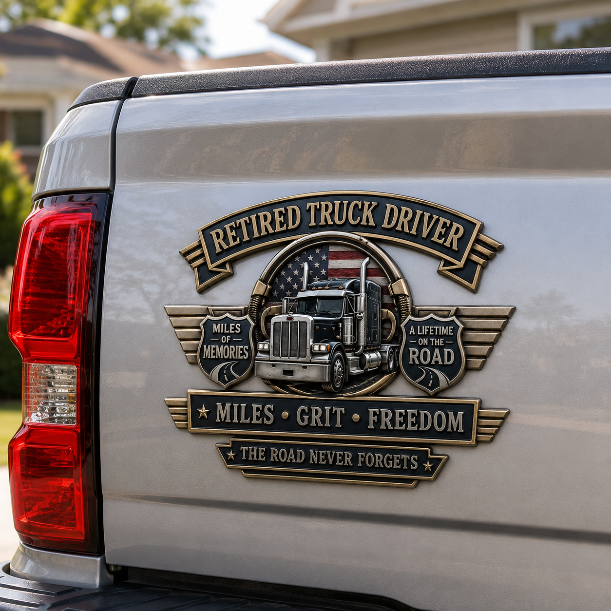 RoadLegacy – Retired Truck Driver Metal Emblem