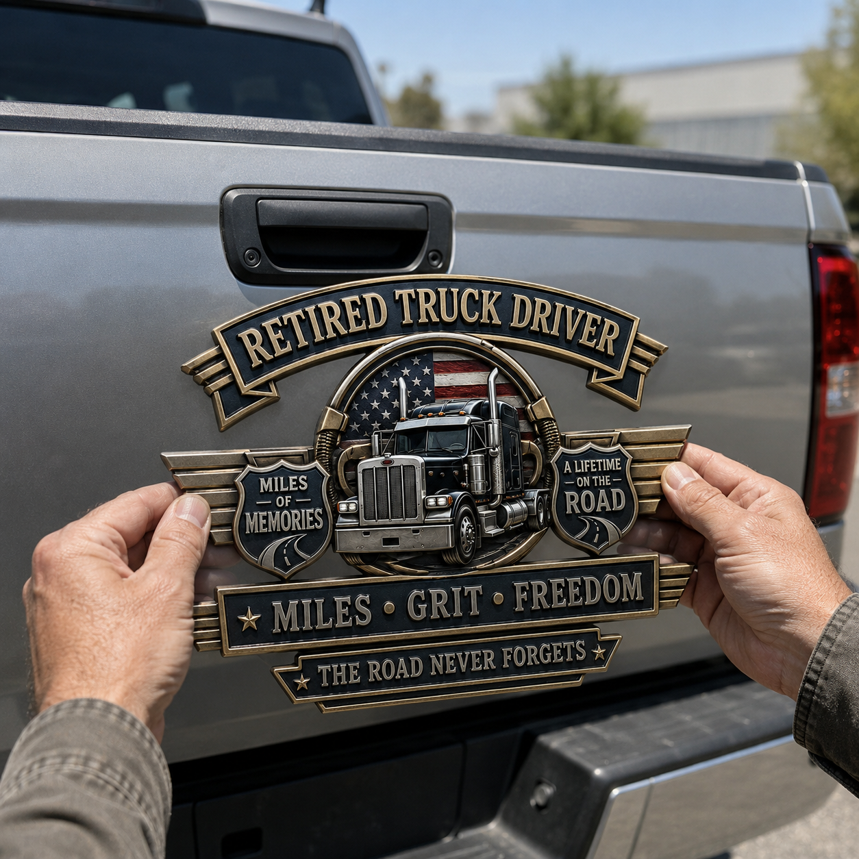 RoadLegacy – Retired Truck Driver Metal Emblem