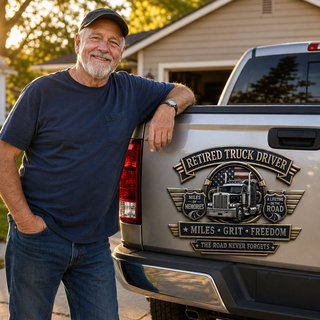 RoadLegacy – Retired Truck Driver Metal Emblem