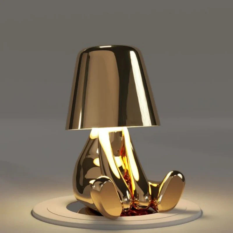 LumiThink – Elegant Gold Thinker Touch Lamp