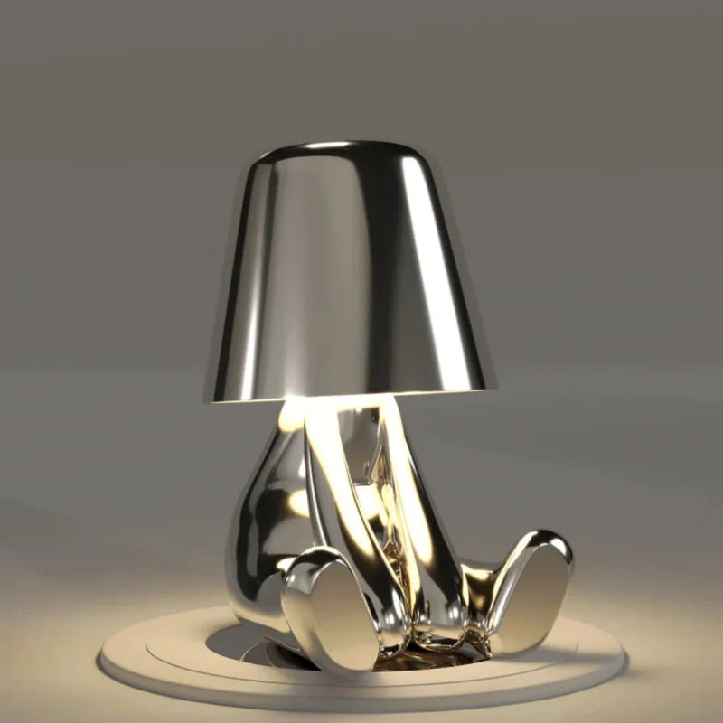 LumiThink – Elegant Gold Thinker Touch Lamp