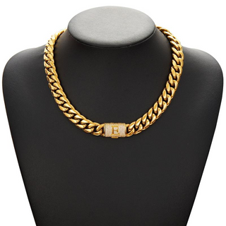 RoyalLink – Letter Pendant Cuban Chain