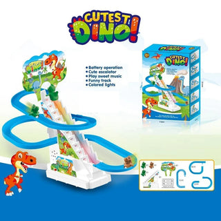 Electric Cute Dino Slide Racing Track Set With Light & Music