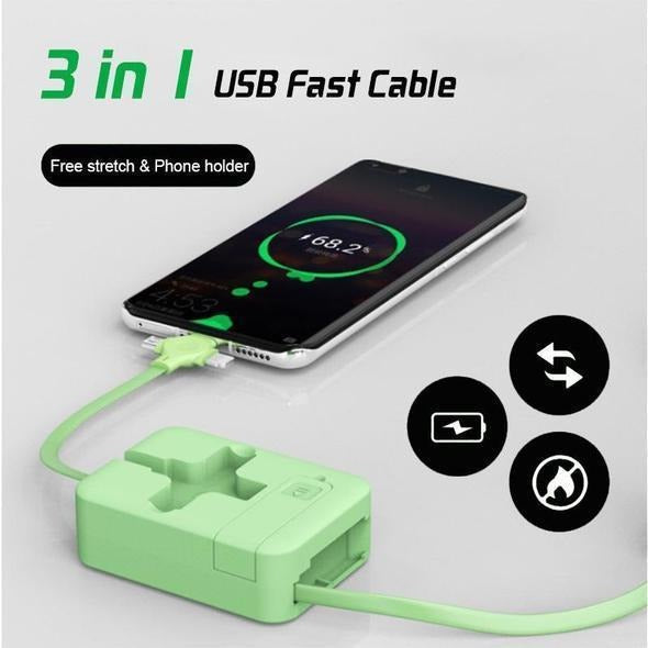 3 in 1 USB Fast Cable Phone Stand marnetic
