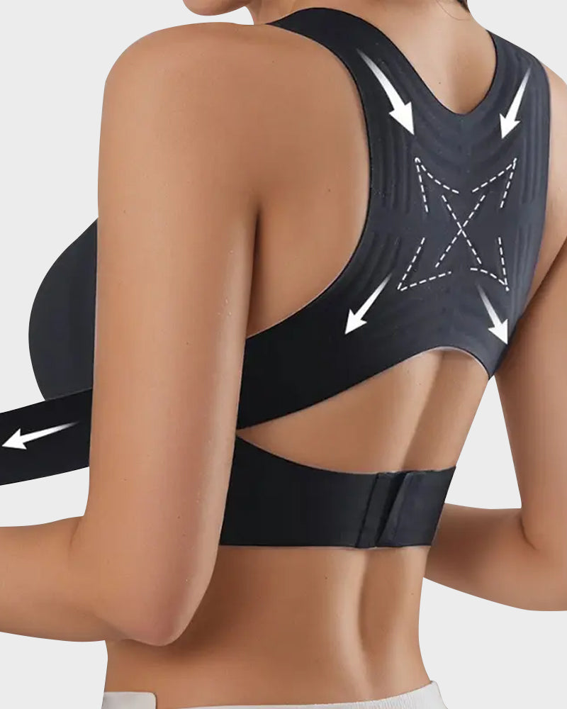 PostureEase – Front Closure Cross-Back Support Bra