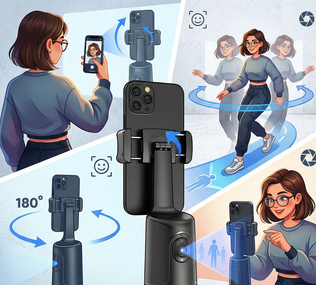 Smarty – AI Face-Tracking Phone Gimbal for Vlogs & Reels