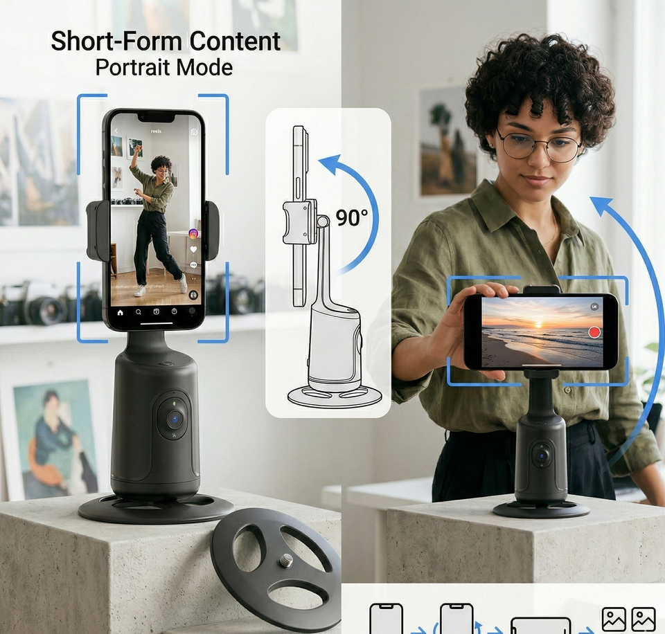 Smarty – AI Face-Tracking Phone Gimbal for Vlogs & Reels