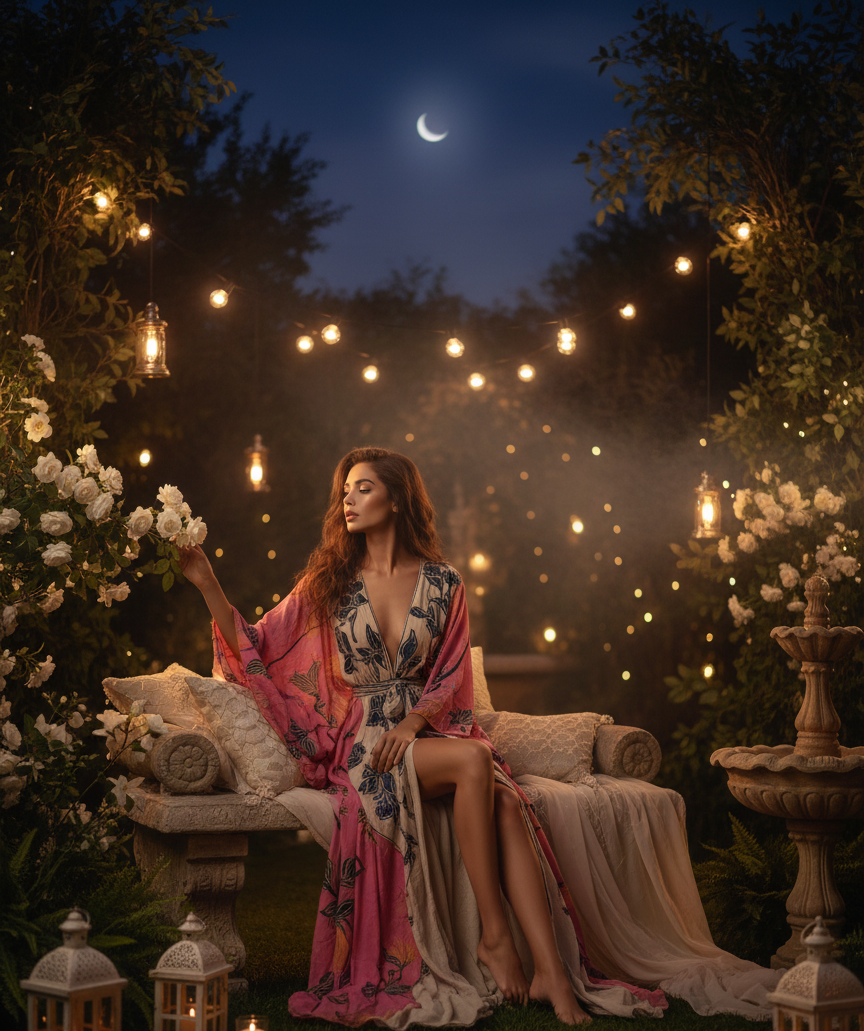PetalAura – Snapdragon Print Kimono Robe with Belt
