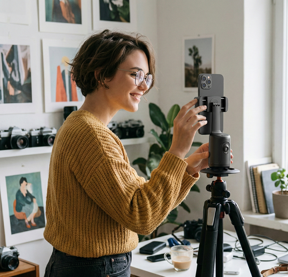 Smarty – AI Face-Tracking Phone Gimbal for Vlogs & Reels