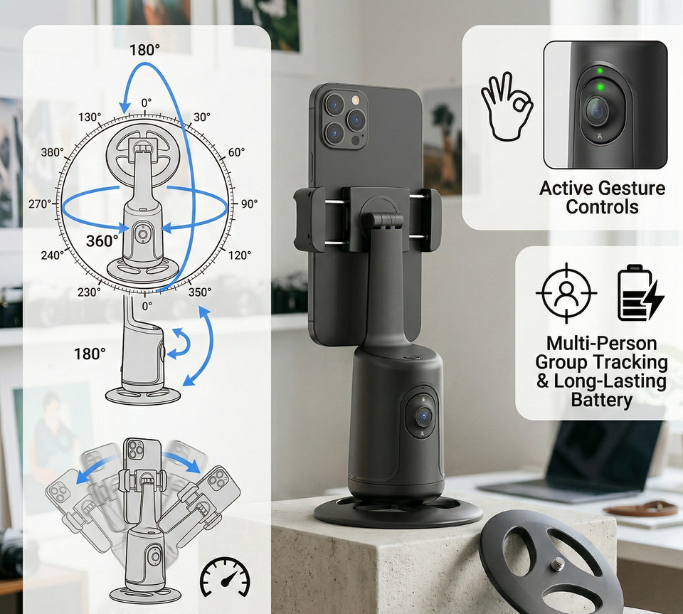 Smarty – AI Face-Tracking Phone Gimbal for Vlogs & Reels