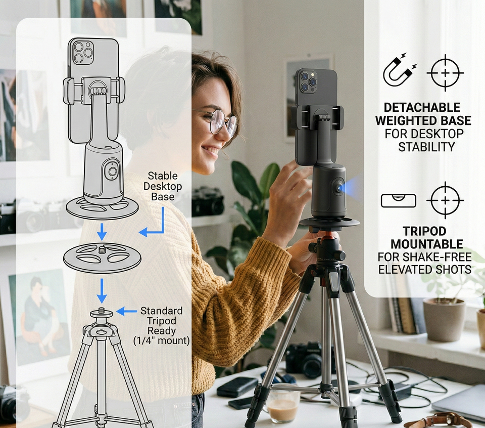 Smarty – AI Face-Tracking Phone Gimbal for Vlogs & Reels
