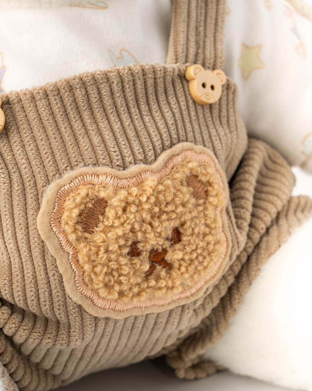 Getahug White Mink Hat Brown Overalls Bear | Handmade Jointed Teddy Bear Gift