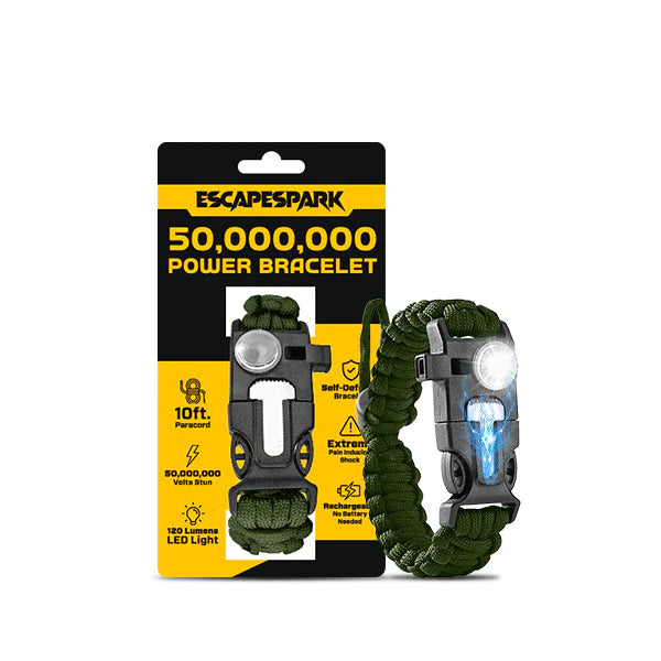 50M Spark SelfDefence Bracelet with Flashlight marnetic