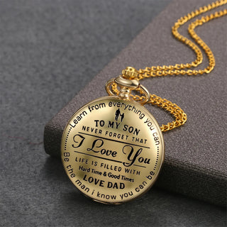 WatchAura - Gold Tone Pocketed Watch For Son