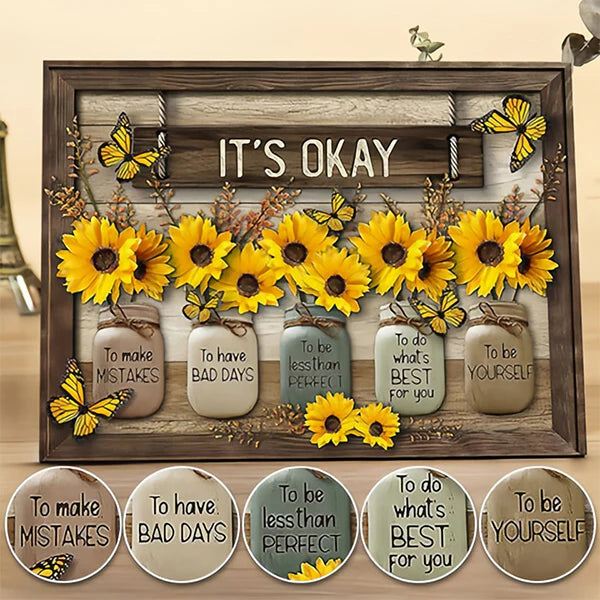 FloraFlutter – Sunflower Butterfly Art Panel