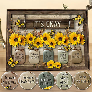 FloraFlutter – Sunflower Butterfly Art Panel