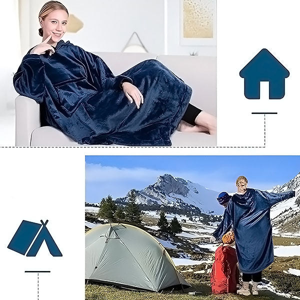 SnuggleUp - Knee-Length Hoodie Blanket for Cold Weather