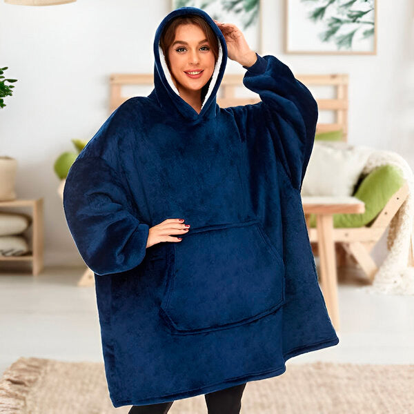 SnuggleUp - Knee-Length Hoodie Blanket for Cold Weather