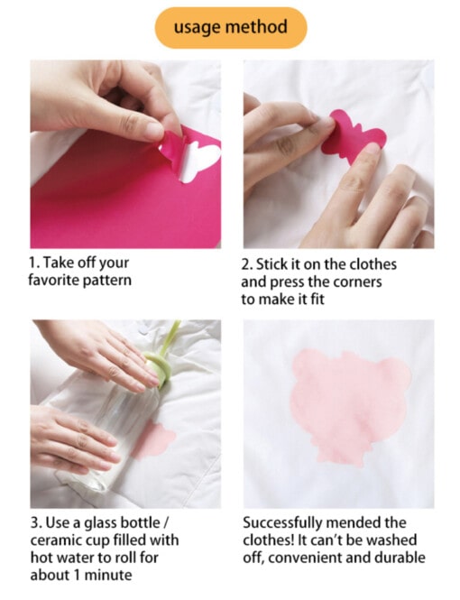 EZ PATCH™ FOLTOK A RUHÁKON LÉVŐ LYUKAK MEGJAVÍTÁSÁHOZ - 16 DB. 1+1 INGYEN - Image 3