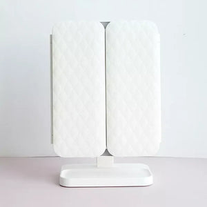GlamView – Elegant LED Trifold Makeup Mirror