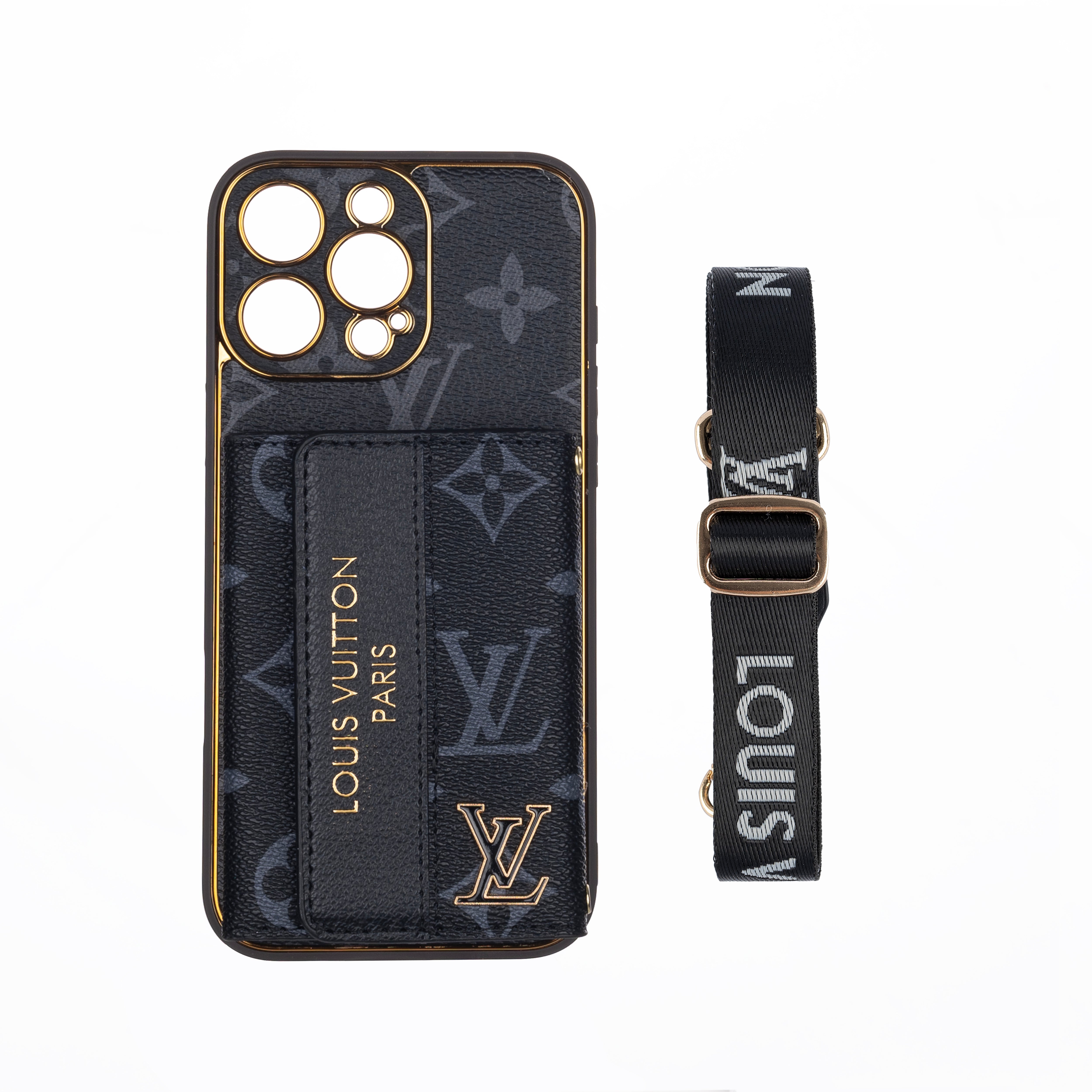 GlamPouch - Designer Monogram Phone Case with Strap