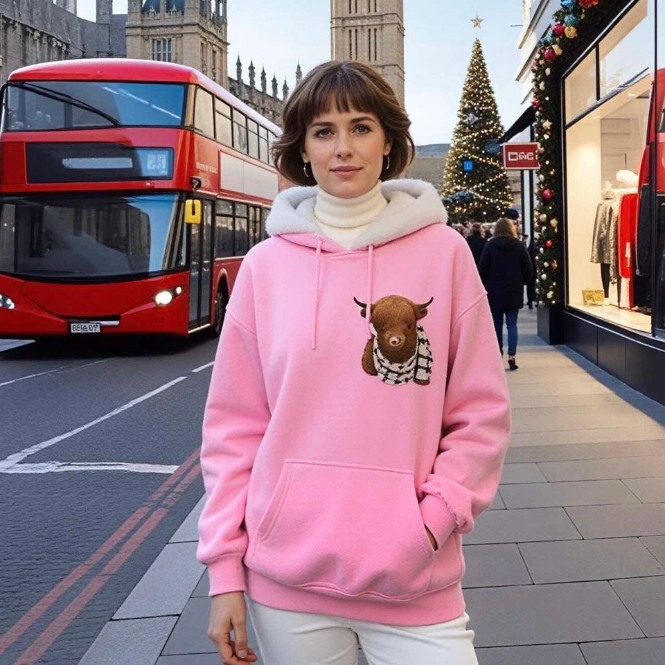 PlushPastures - Cow Print Hoodie