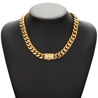 RoyalLink – Letter Pendant Cuban Chain