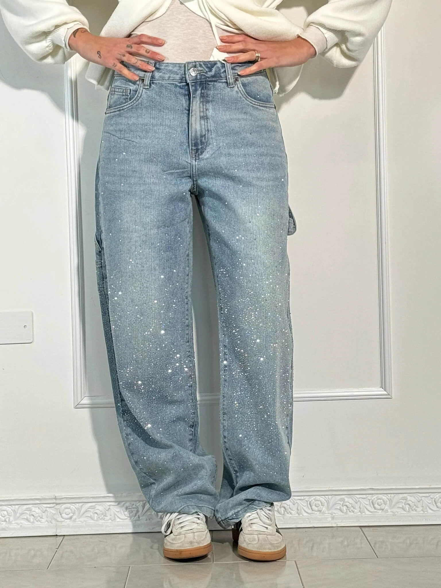 NovaDenim - Balloon Fit Sparkle Jeans – Statement Streetwear