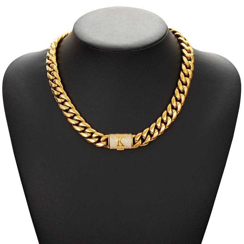 RoyalLink – Letter Pendant Cuban Chain