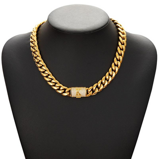 RoyalLink – Letter Pendant Cuban Chain