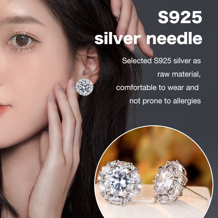 Mid-Year Sale - Second ring only 699₱ - Shining all day - 5 carat moissanite jewelry Set - GRA certificate, free gift box