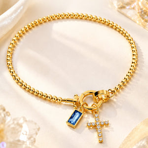 CelestiaFaith – Gold Cross Bracelet