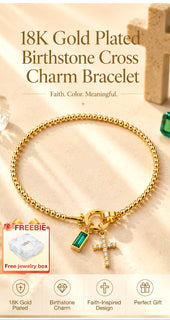 CelestiaFaith – Gold Cross Bracelet