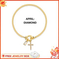 April Diamond Cross Bracelet