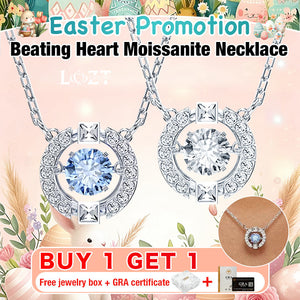 Easter promotion - Buy 1 Get 1  - Beating Heart Moissanite Necklace - GRA Certified - Free Custom Jewelry Box