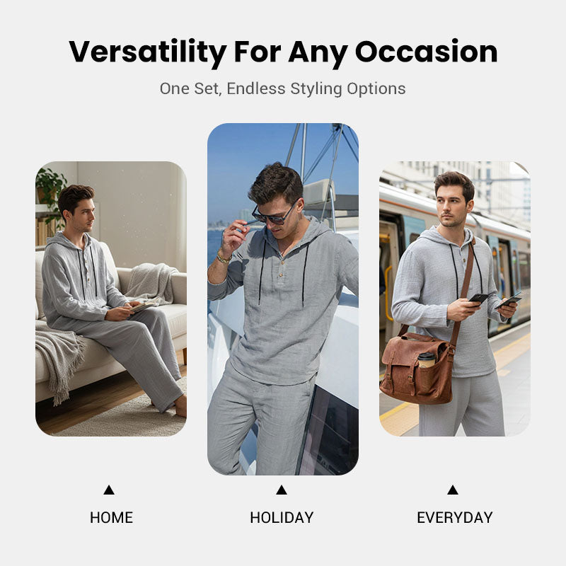 UrbanEase – Men’s Hooded 2-Piece Set