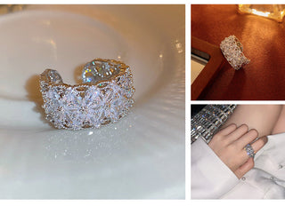 BloomVera – Certified Moissanite Flower Statement Ring