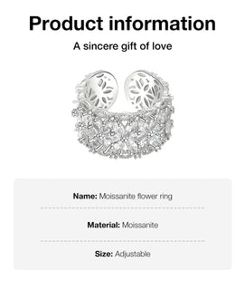 BloomVera – Certified Moissanite Flower Statement Ring