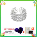 Moissanite Flower Ring+ 2 carat gra certificate