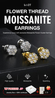 RoselleShine – Floral Moissanite Earrings