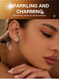 RoselleShine – Floral Moissanite Earrings