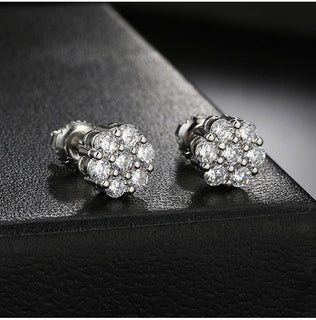 RoselleShine – Floral Moissanite Earrings
