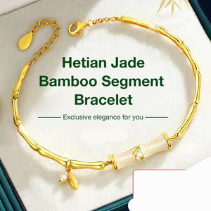 Easter promotion Second-Instant discount of P200 - Hetian Jade Bamboo Segment Bracelet - Symbolizing romance and blessings, with a free jewelry box included!