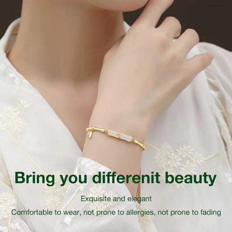 Easter promotion Second-Instant discount of P200 - Hetian Jade Bamboo Segment Bracelet - Symbolizing romance and blessings, with a free jewelry box included!